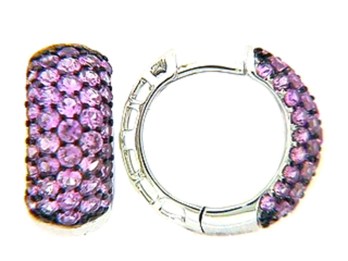PINK SAPPHIRE EARRING, 14KW (H)