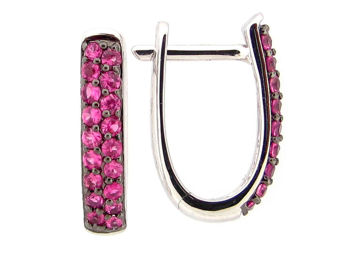 PINK SAPPHIRE EARRING, 14KW (H)