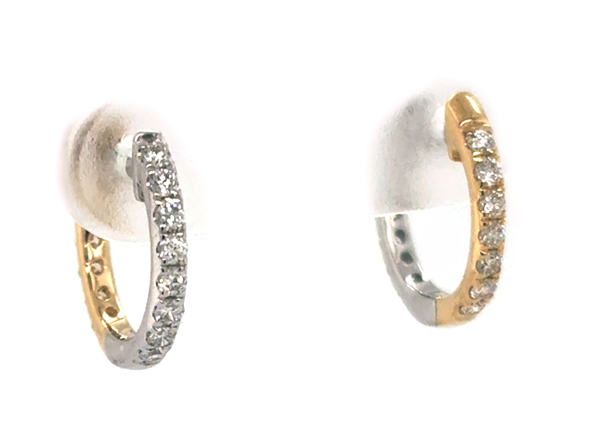 Diamond Reversible Huggy Earring, 12mm