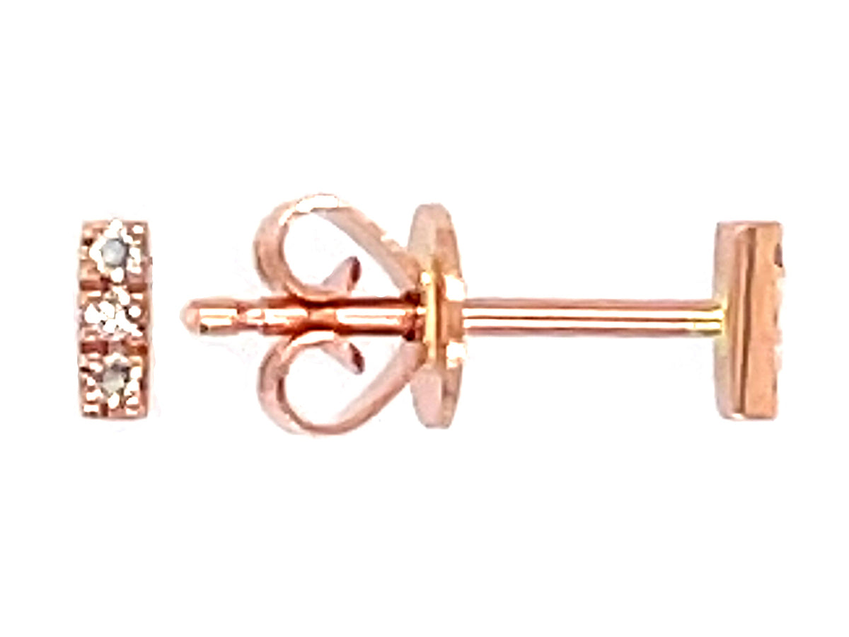 Diamond 4mm Bar Stud Earring