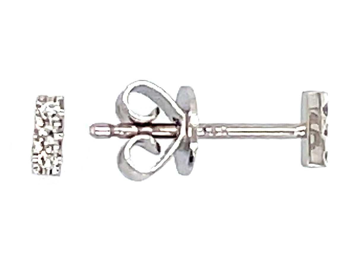 Diamond 4mm Bar Stud Earring