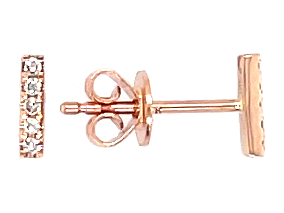 DIAMOND 6MM BAR STUD EARRING