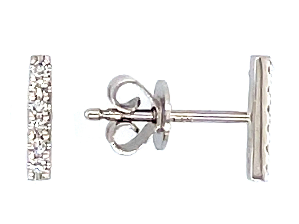 DIAMOND 8MM BAR STUD EARRING