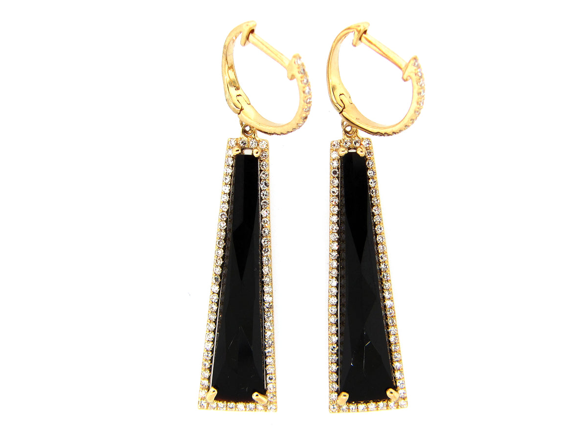 BLACK ONYX & DIAMOND EARRING