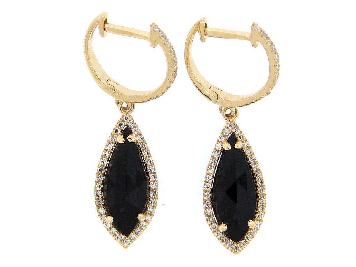 BLACK ONYX & DIAMOND EARRING