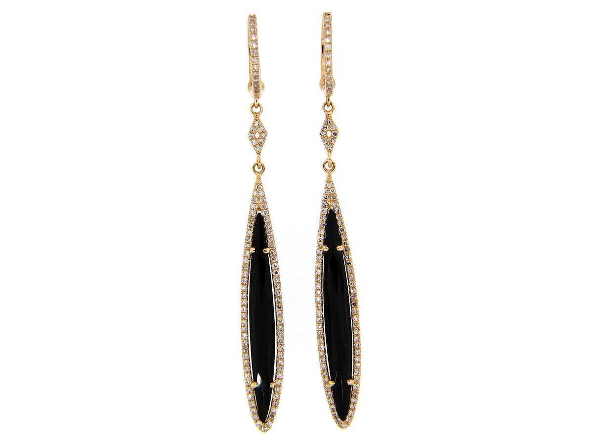 BLACK ONYX & DIAMOND EARRING