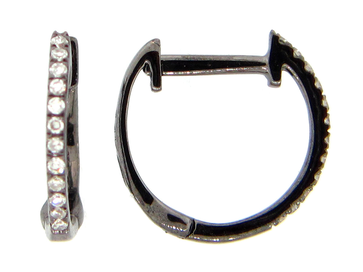 DIAMOND EARRING, 14K BLACK FINISH (N)