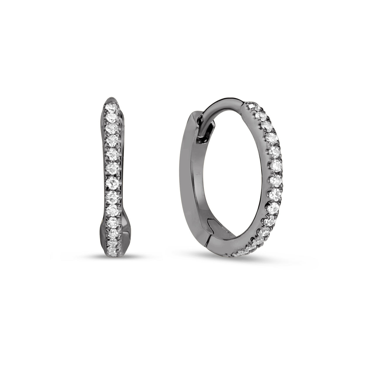 Diamond Slim 10mm Huggie Earring