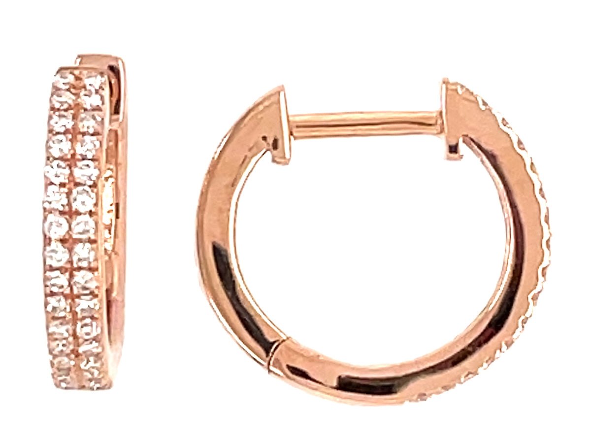 DIAMOND 2 ROW 12.7MM HUGGY EARRING