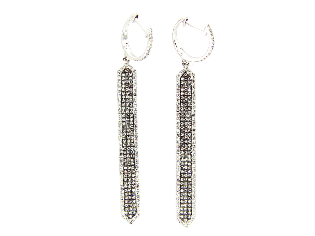 DIAMOND EARRING, 14KW/ BLACK FINISH PRONGS (N)