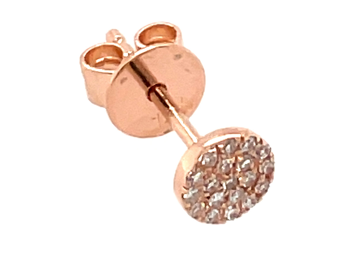 SINGLE DIAMOND DISC STUD EARRING, 4.3MM, 14KR (N)