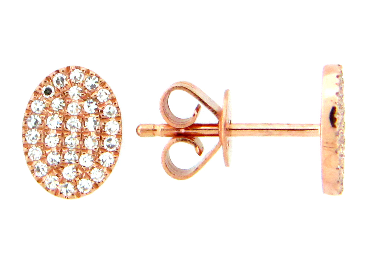 DIAMOND OVAL STUD EARRING