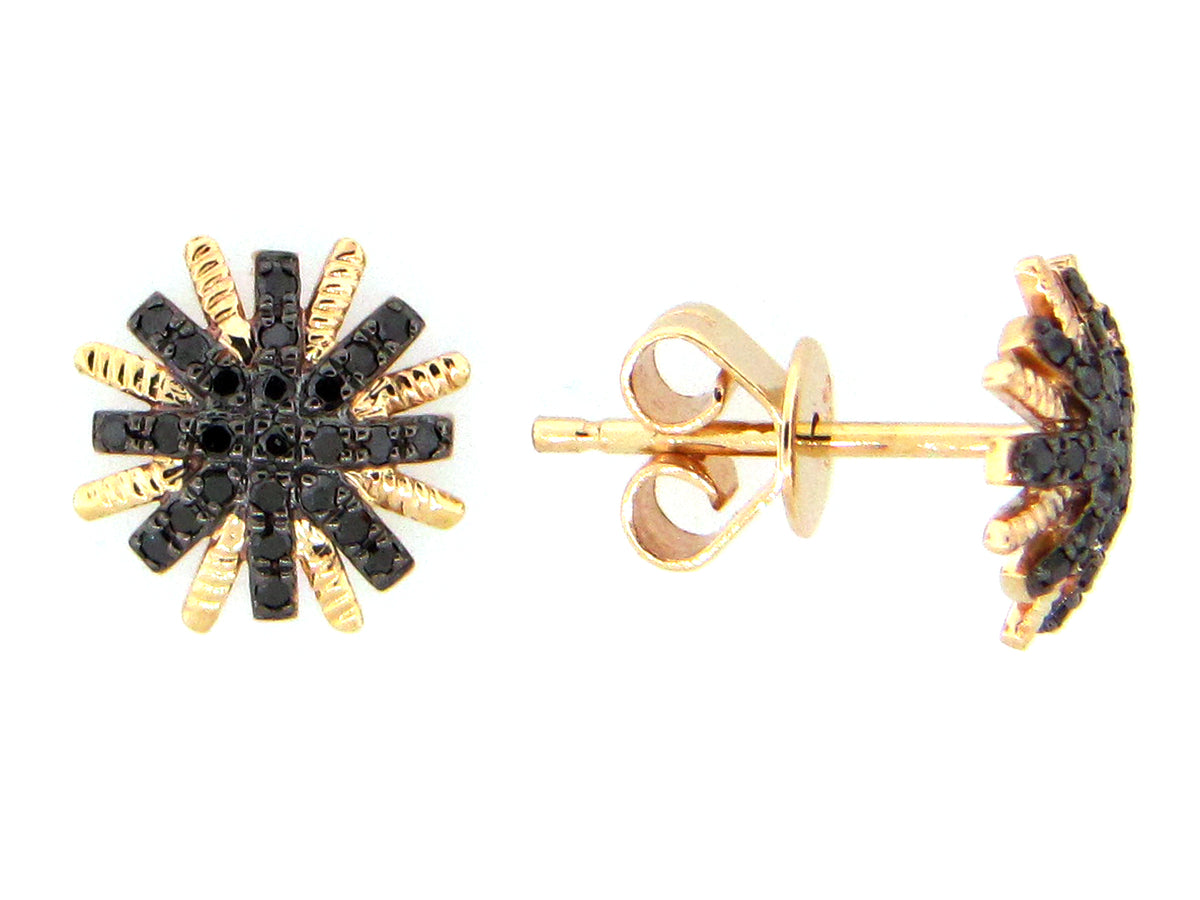 BLACK DIAMOND EARRING, 14KY (R)