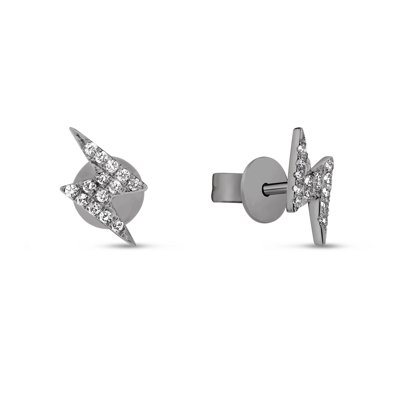 Diamond Lightning Bolt Stud Earring
