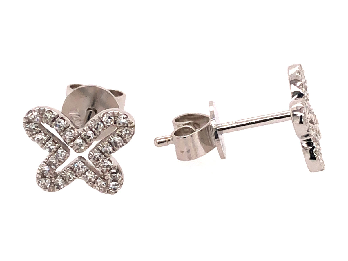 DIAMOND OPEN BUTTERFLY STUD EARRING