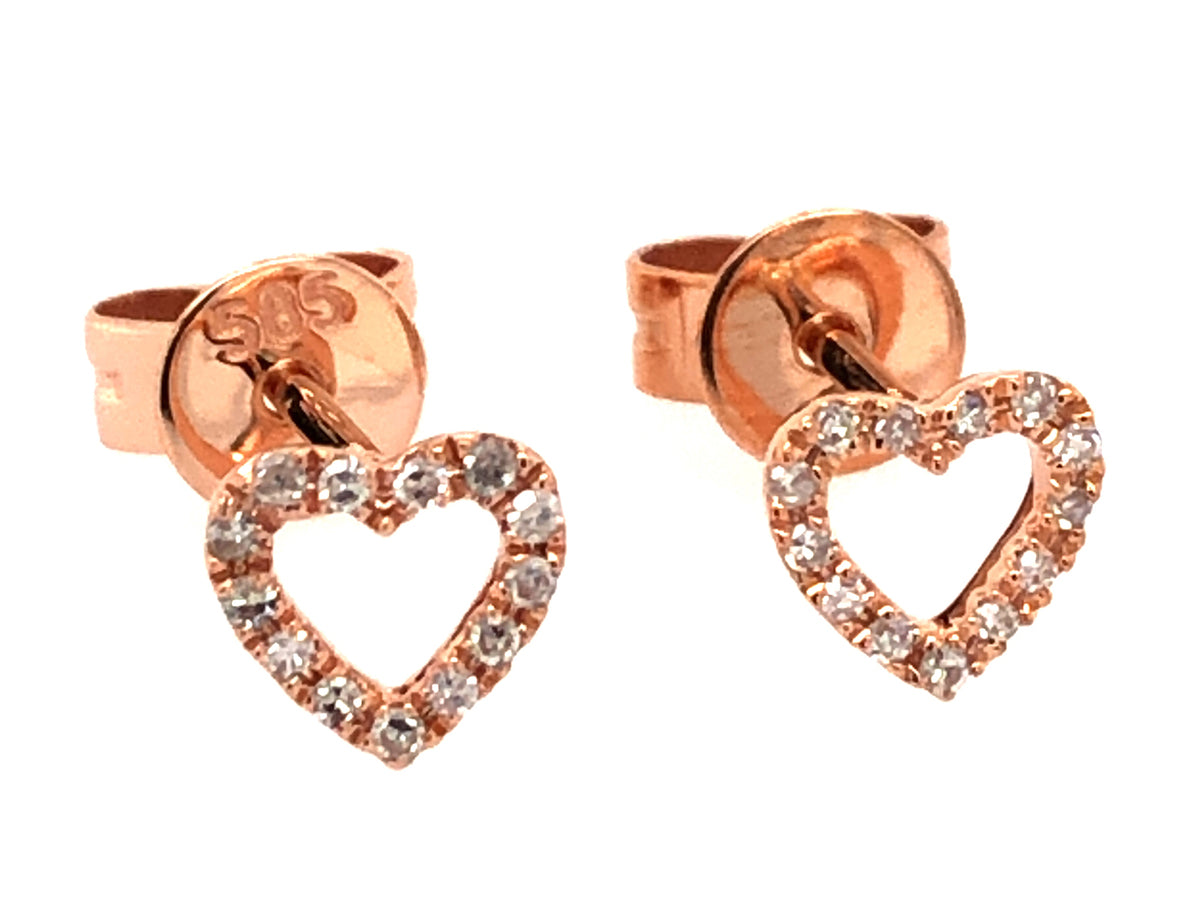 Diamond Heart Stud Earring