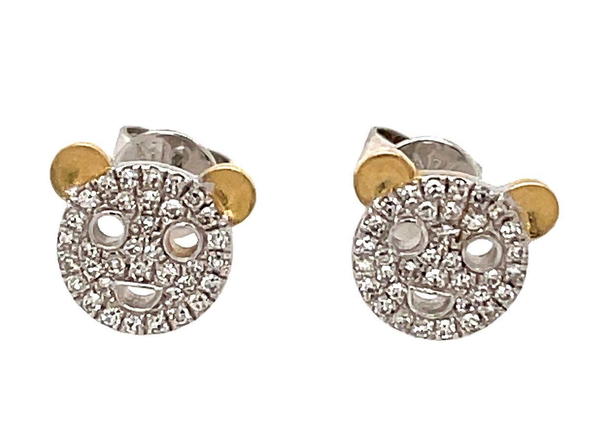 Diamond Bear Stud Earring