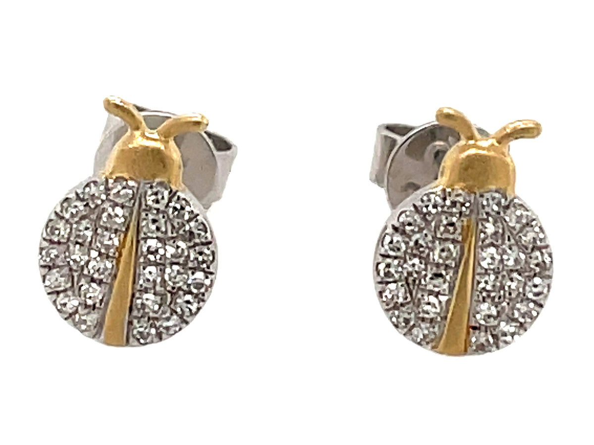 DIAMOND LADYBUG STUD EARRING