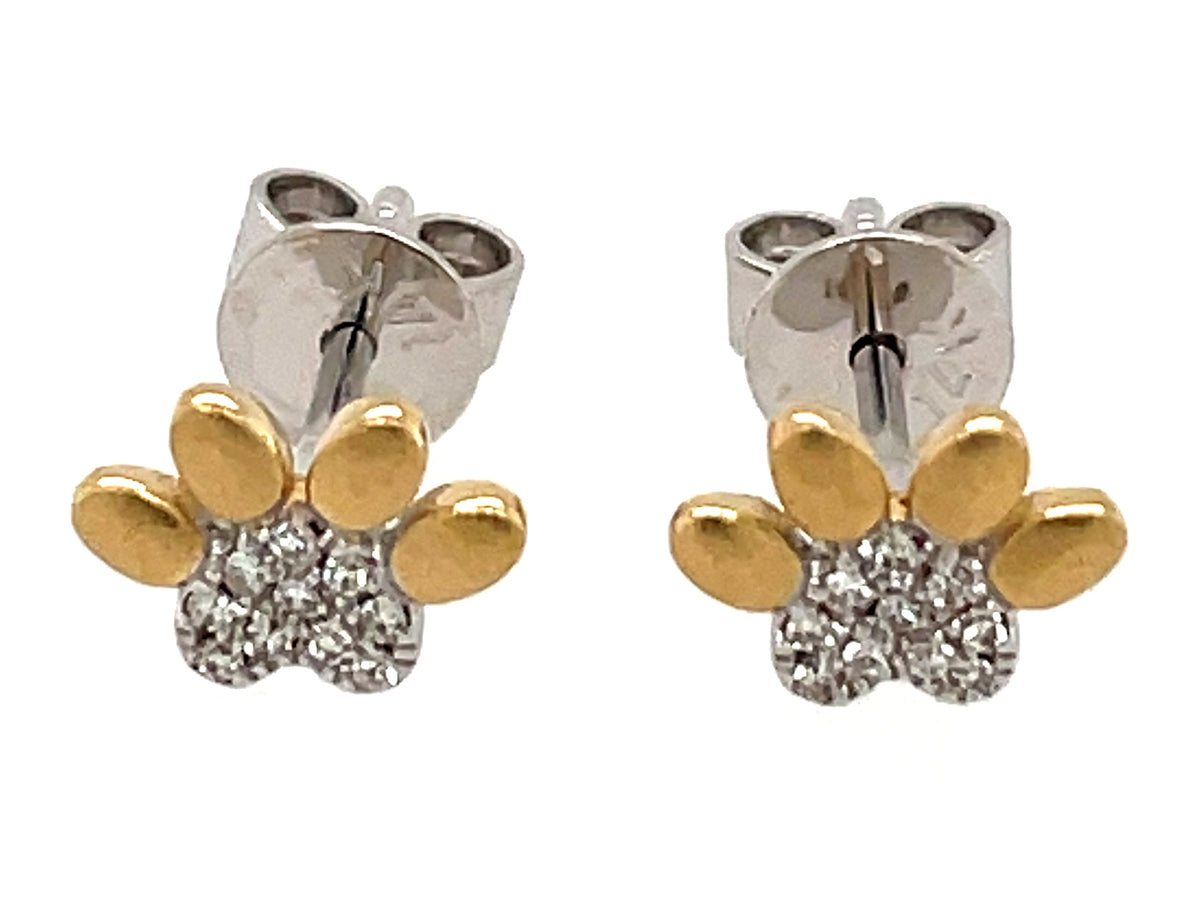 DIAMOND PAW PRINT STUD EARRING