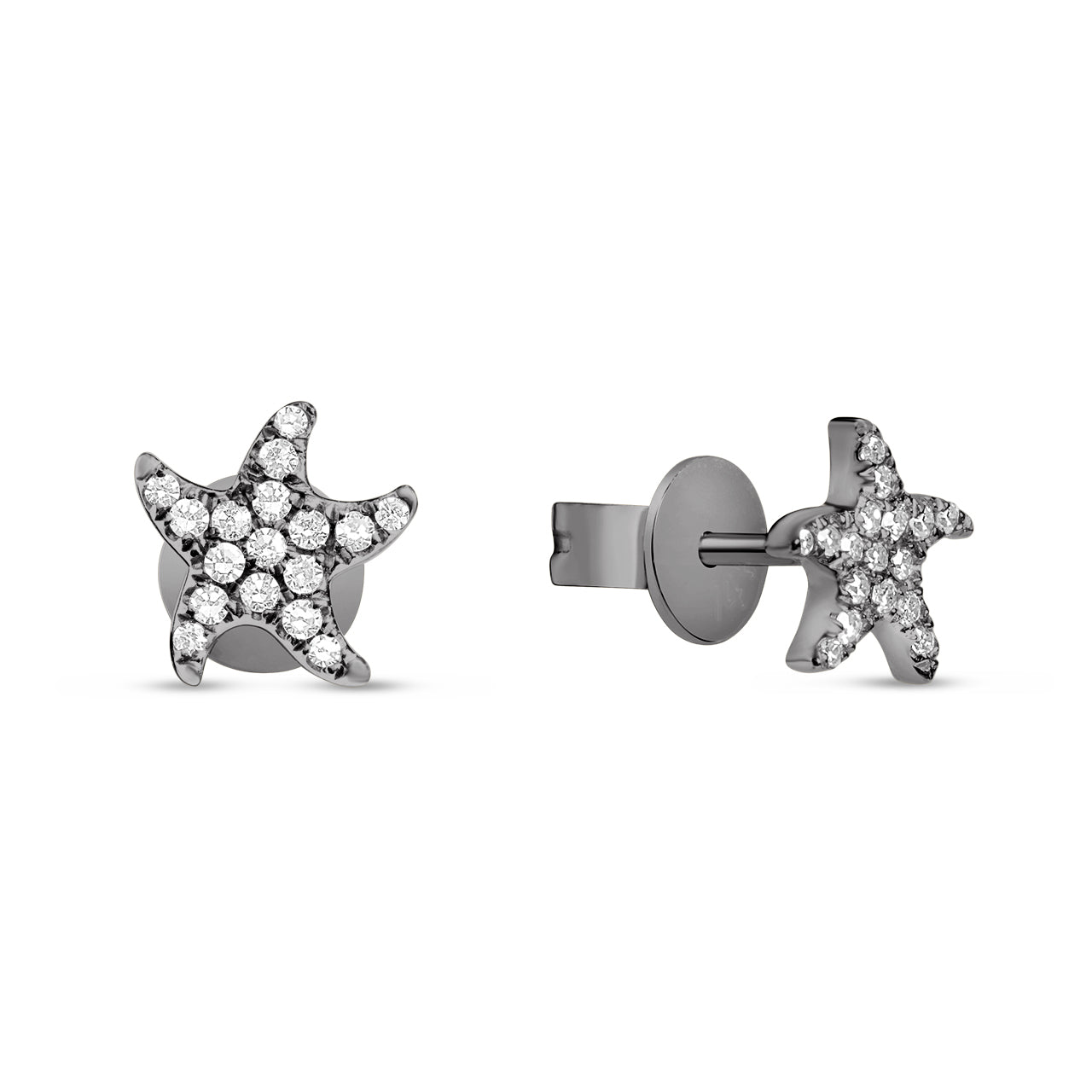 Diamond Starfish Stud Earring