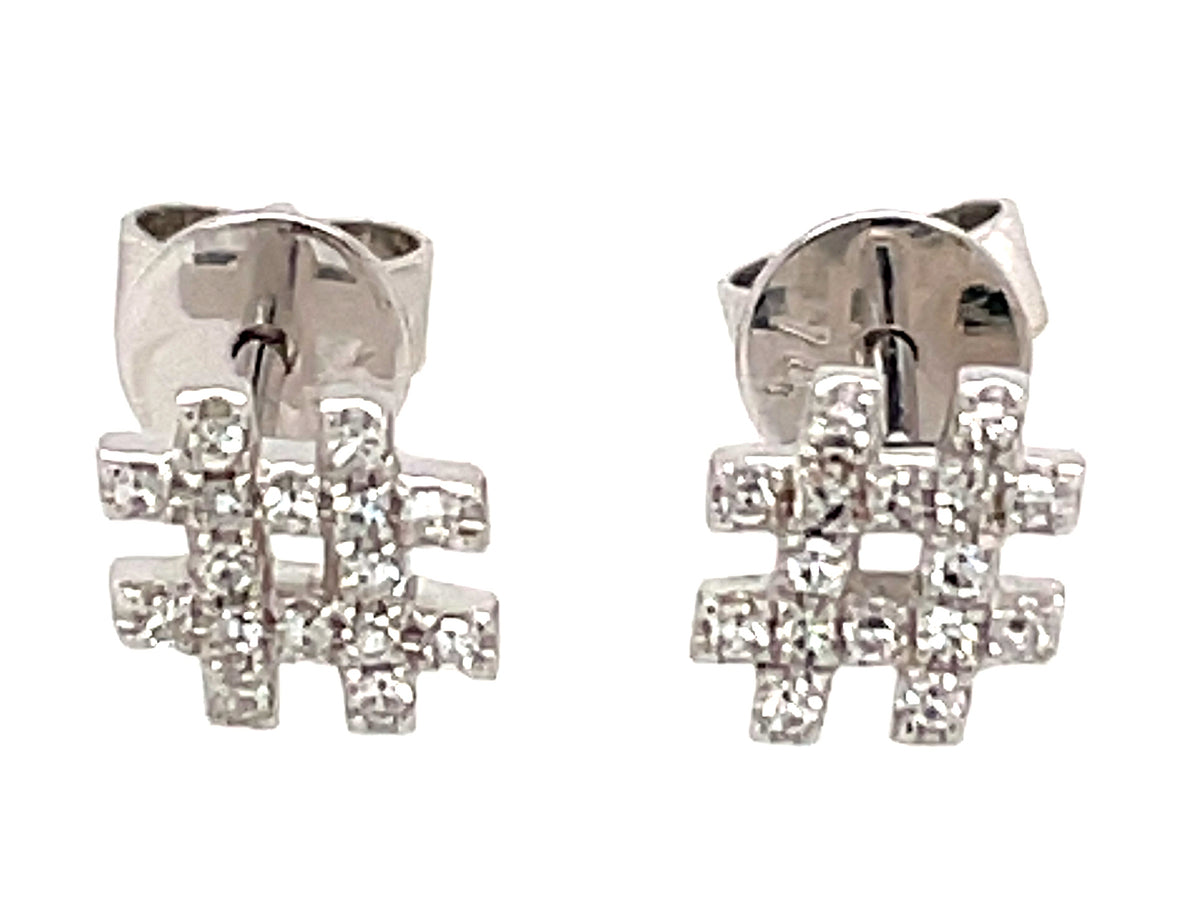 DIAMOND HASHTAG STUD EARRING