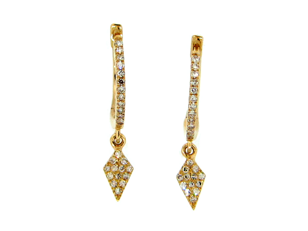 DIAMOND KITE DANGLE EARRING, 14KY (N)