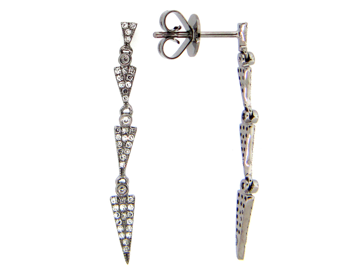 Diamond Earring, 14k Black Finish, (N)