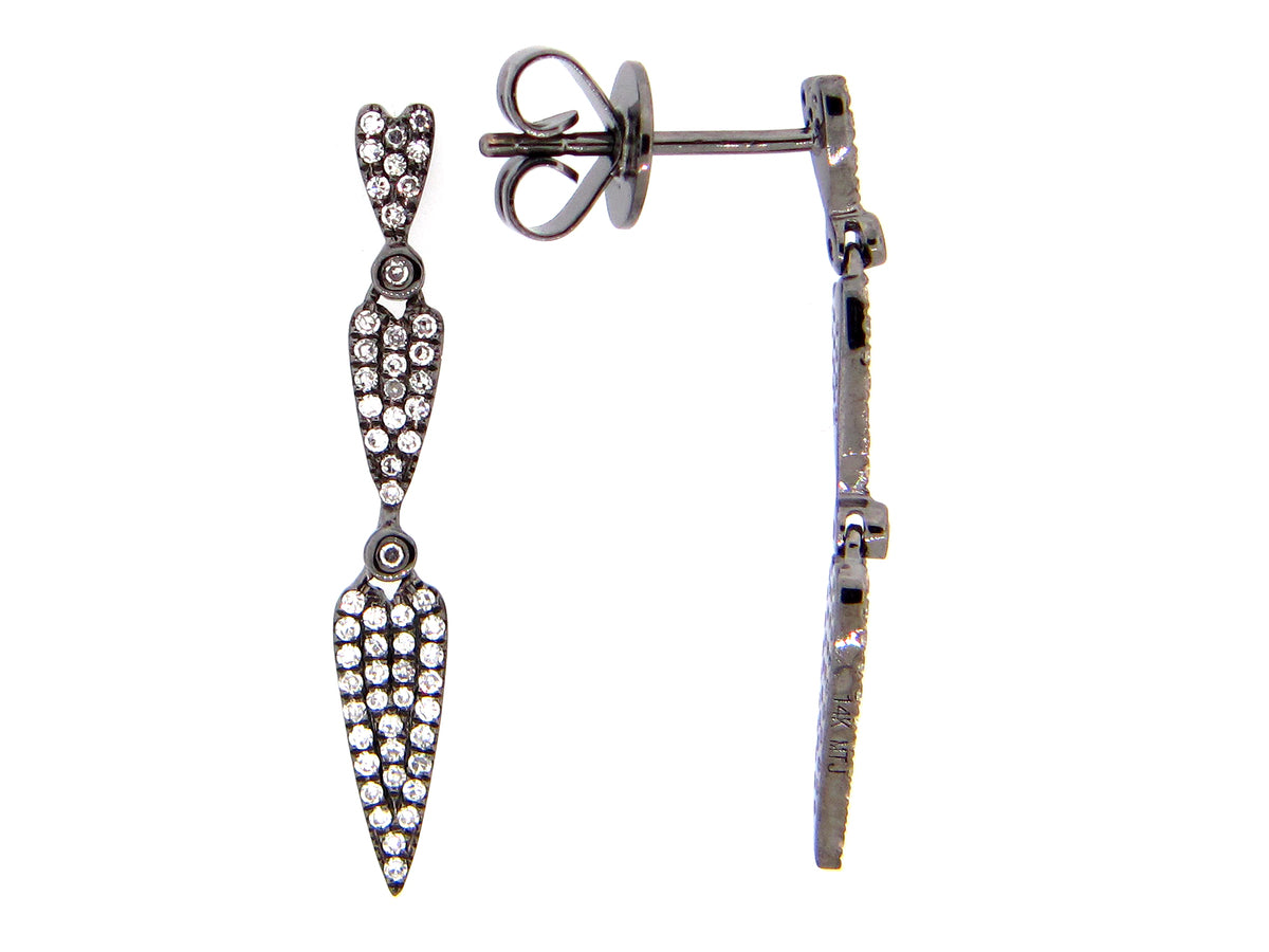 Diamond Earring, 14k Black Finish, (N)