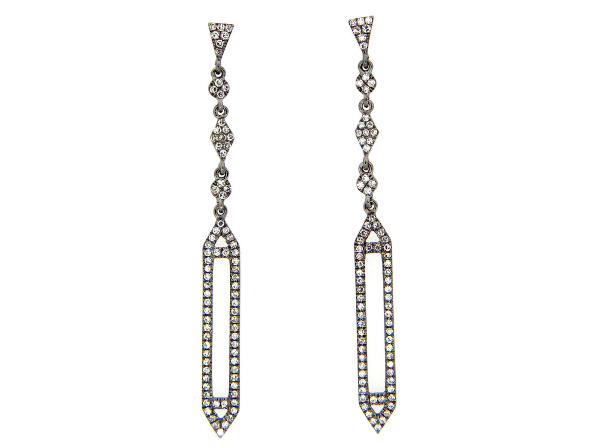 Diamond Earring, 14k Black Finish (N)