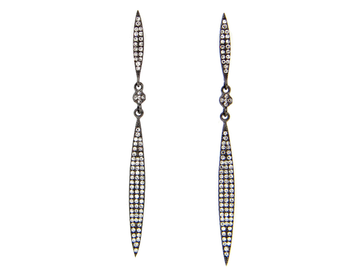 DIAMOND EARRING, 14K BLACK FINISH (N)