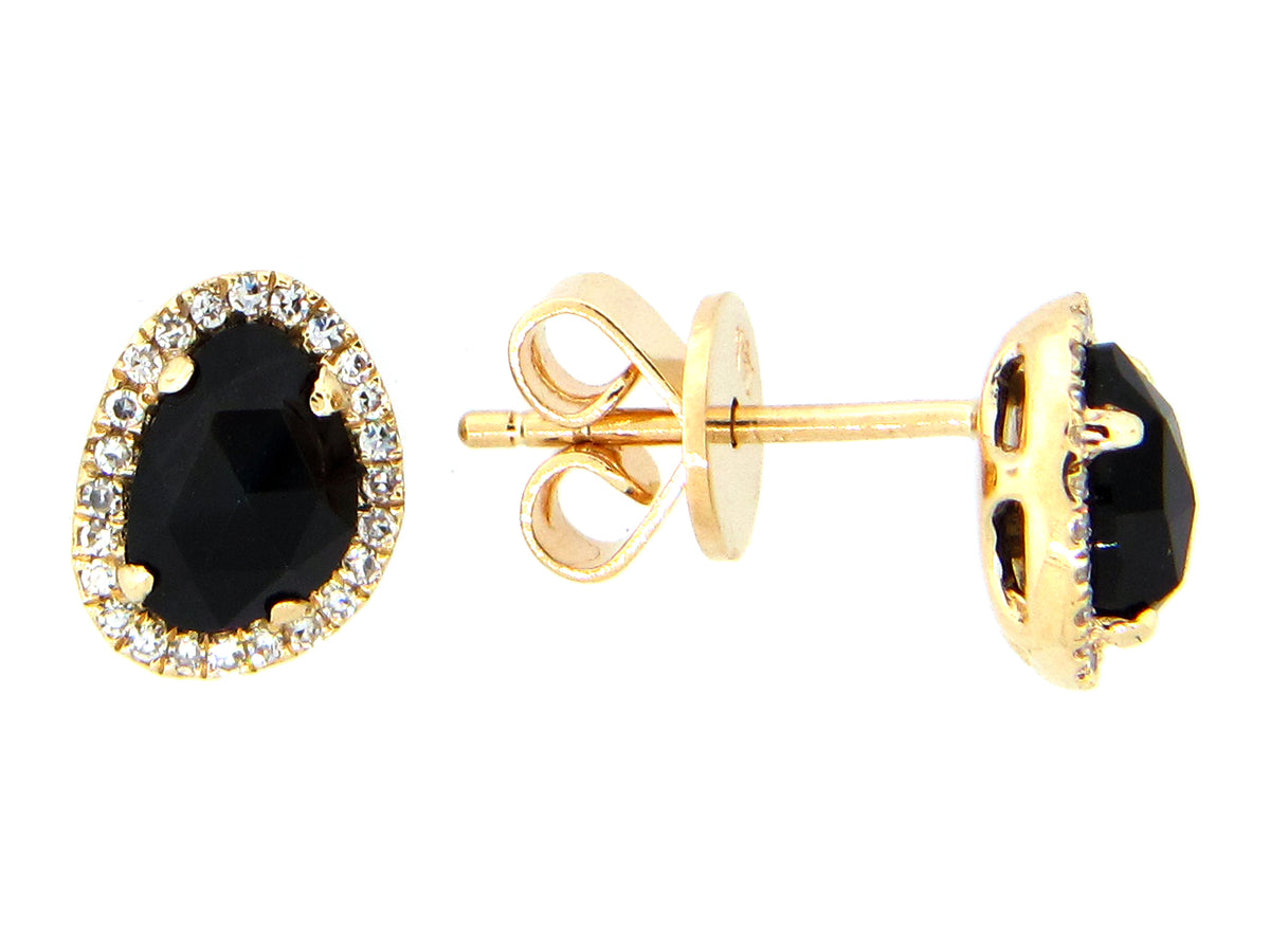 BLACK ONYX & DIAMOND EARRING