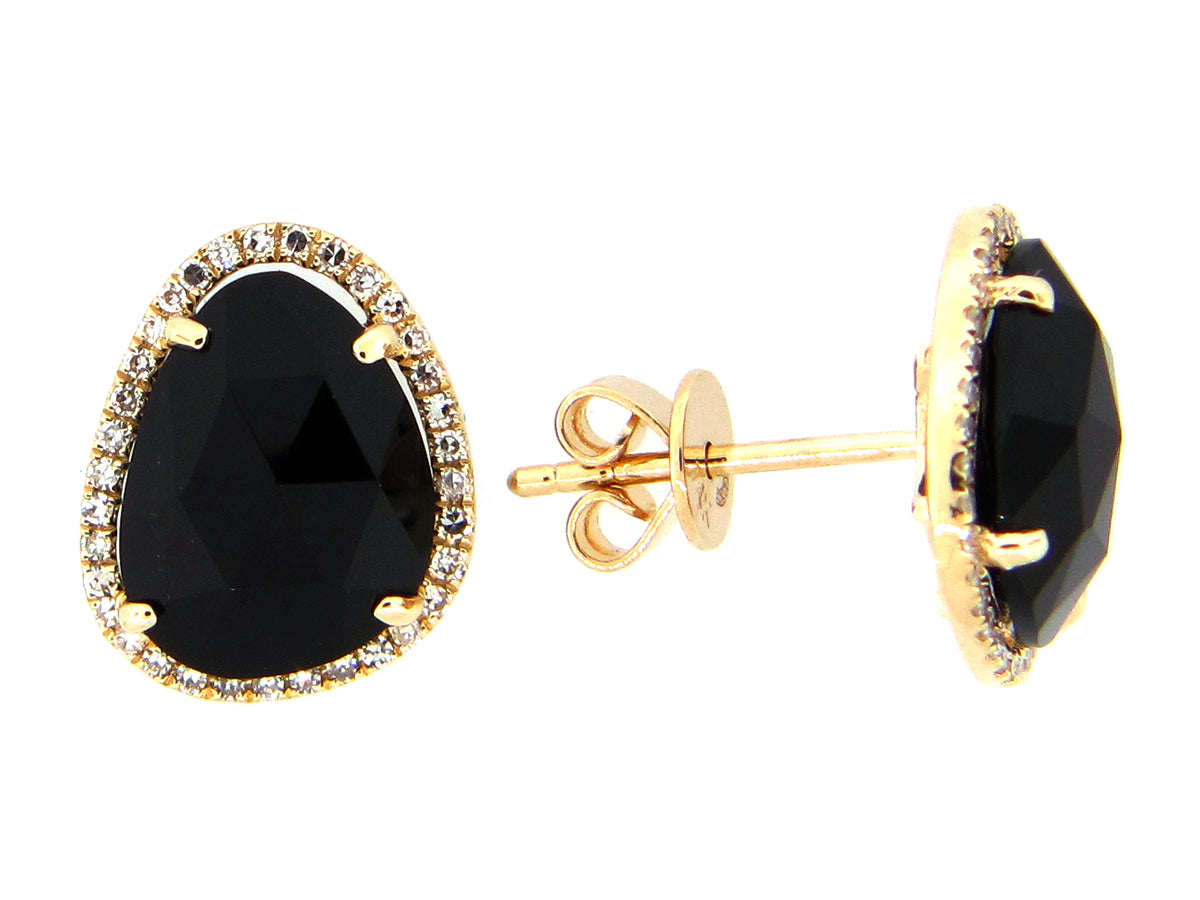 BLACK ONYX & DIAMOND EARRING