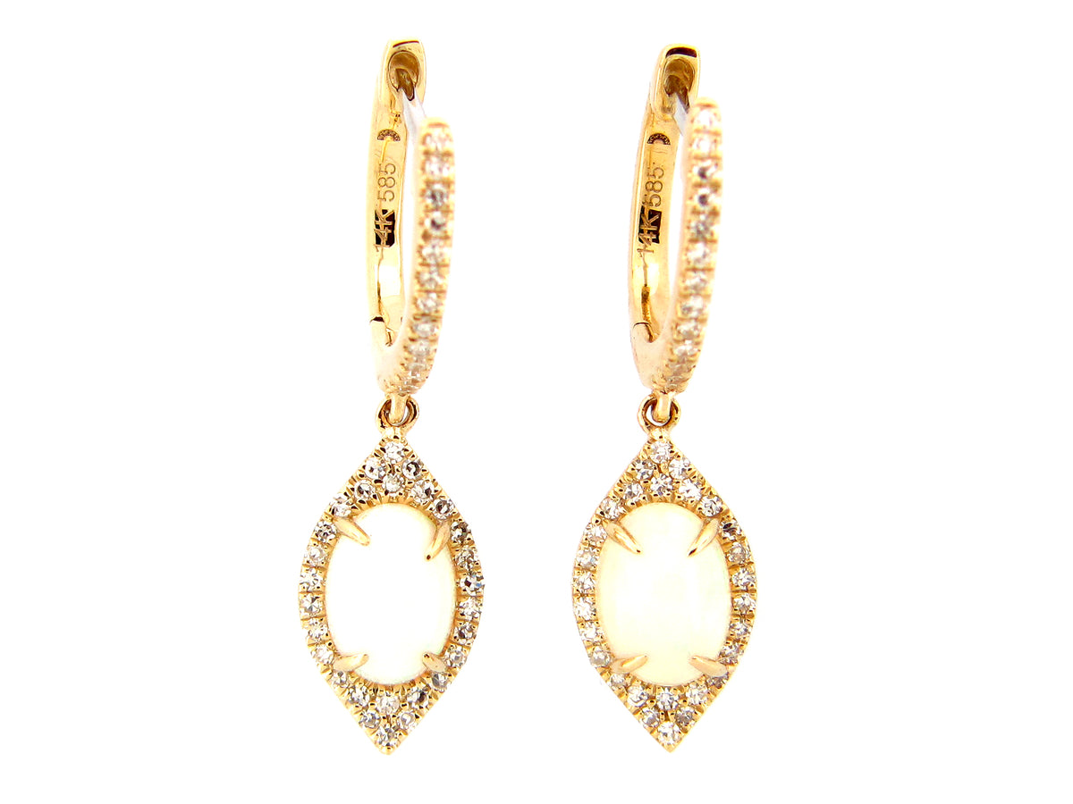 OPAL & DIAMOND DANGLE EARRING