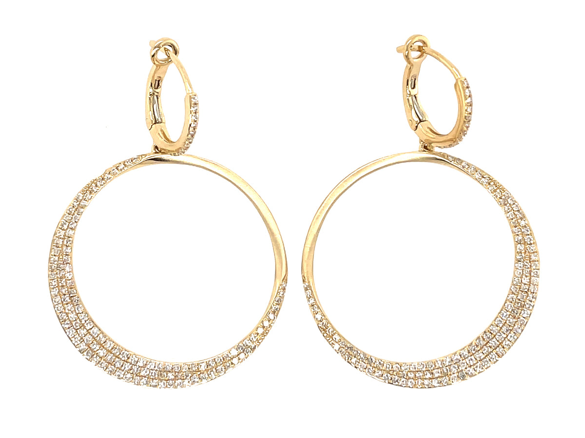 DIAMOND EARRING, SATIN FINISH, 14KY (N)