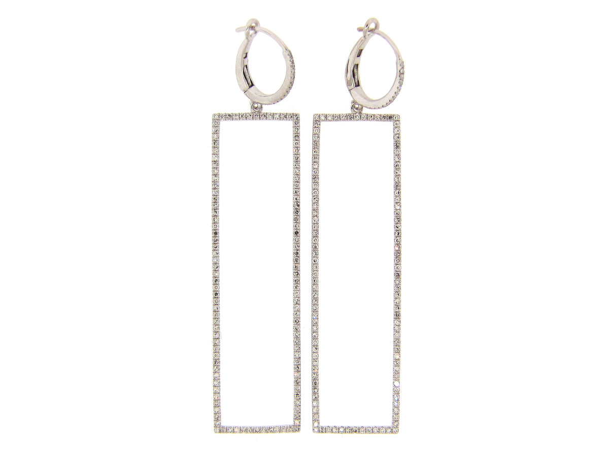 DIAMOND RECTANGLE LARGE EARRING
