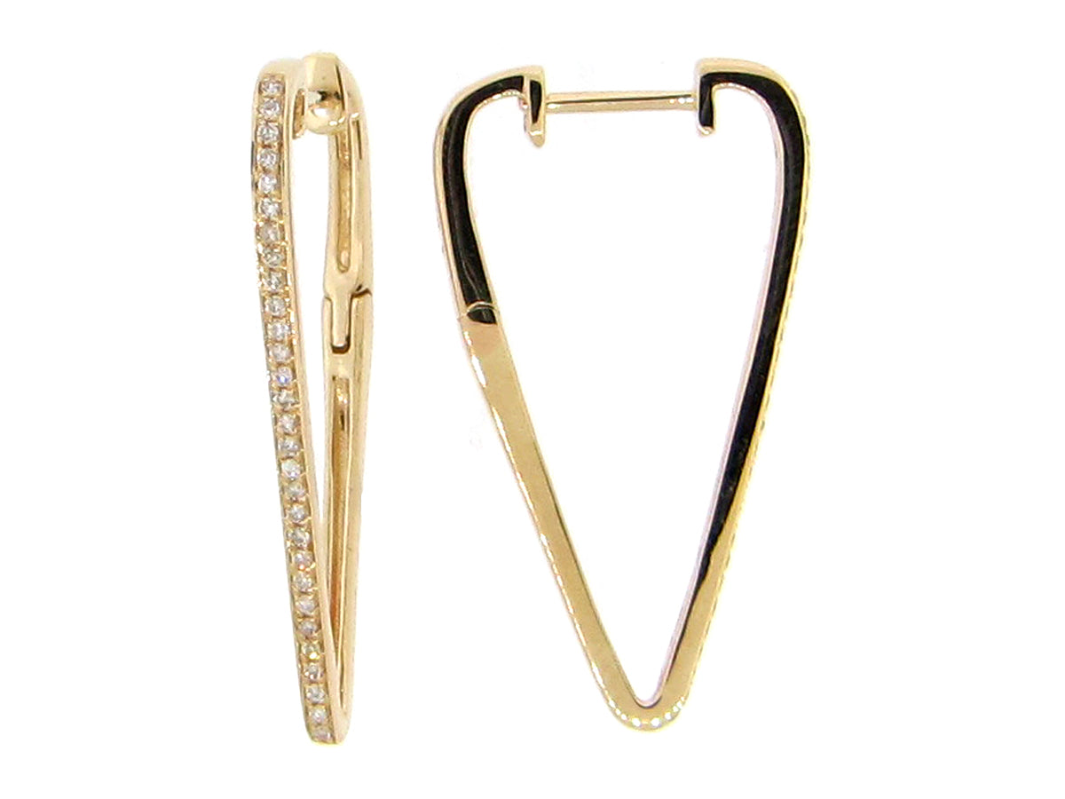 DIAMOND TRIANGLE HOOP EARRING