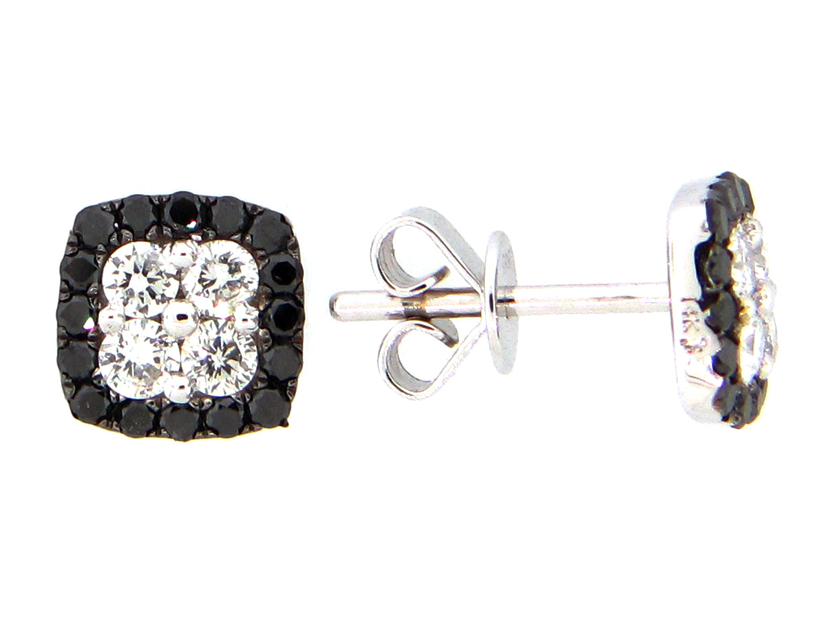 BLACK & WHITE DIAMOND EARRING, 14KW (R/N)