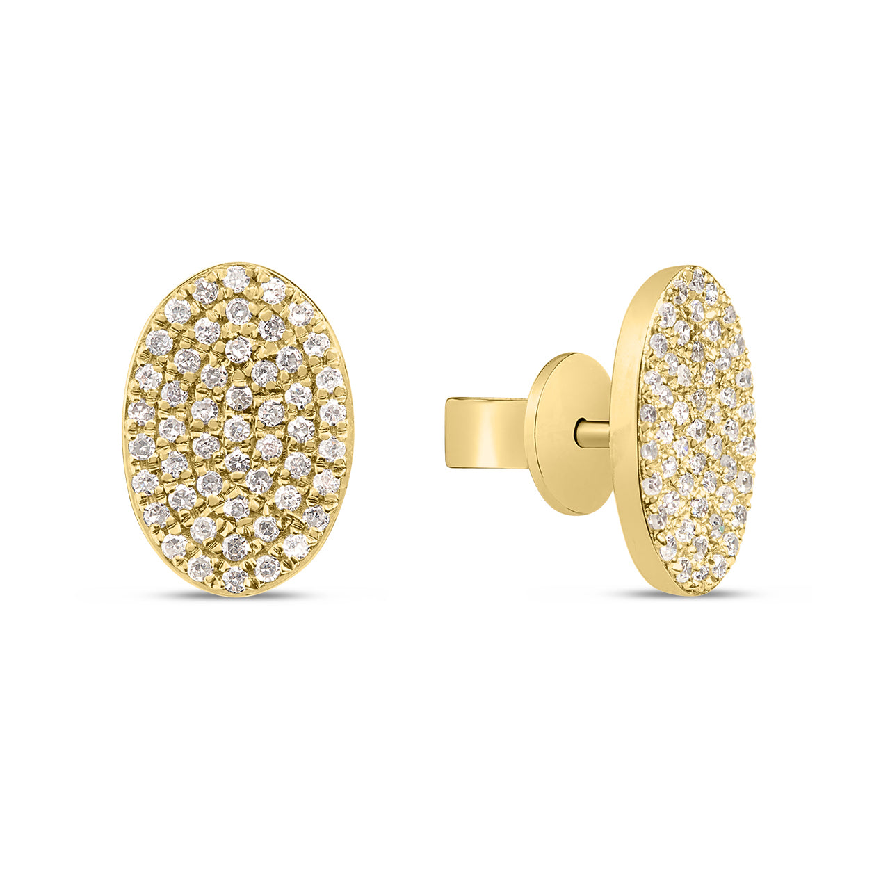Diamond Oval Stud Earring