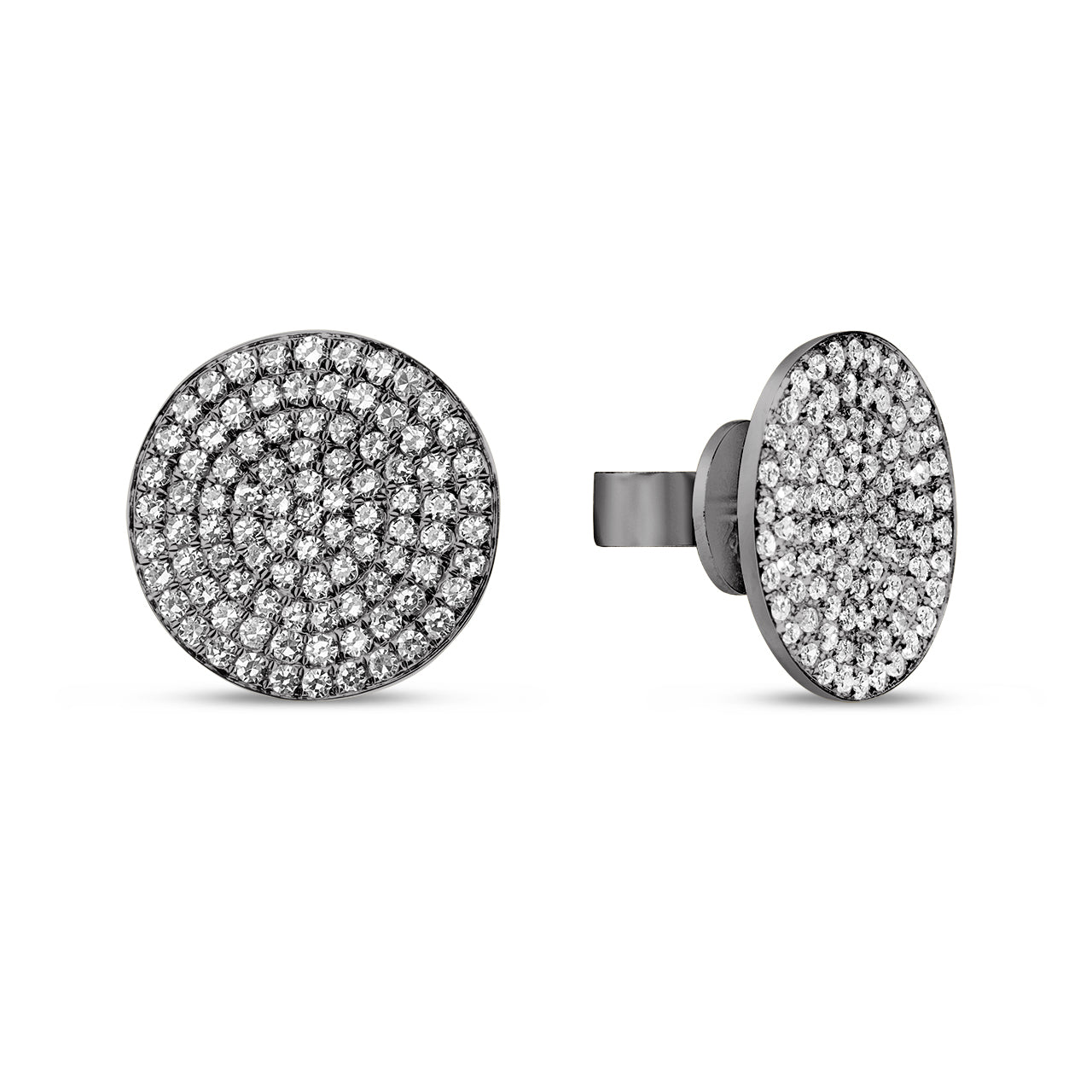 Diamond Disc Stud Earring