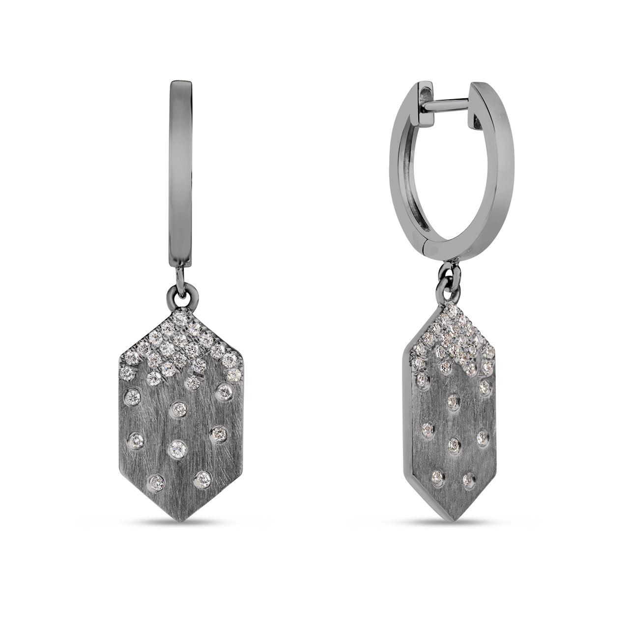 Diamond Petite Confetti Hexagon Dangle Earring