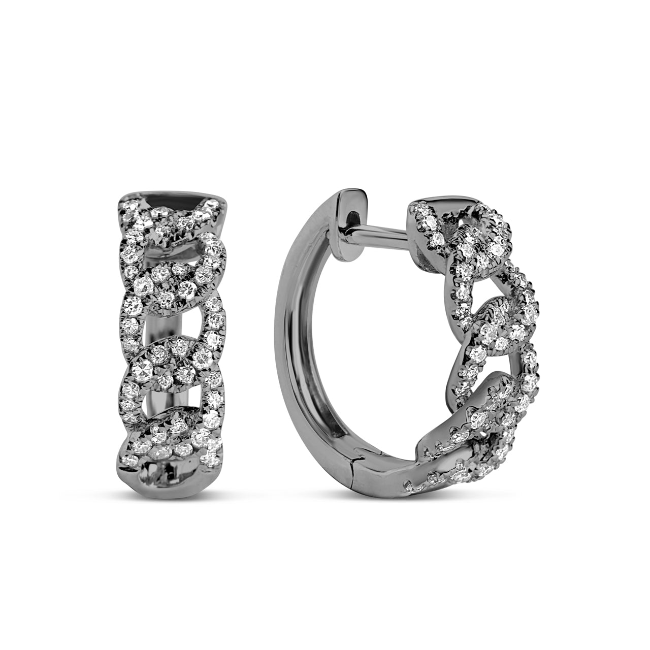 Diamond Curb Link Huggie Earring