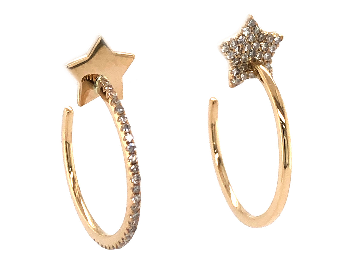 DIAMOND STAR ALTERNATE J HOOP EARRING