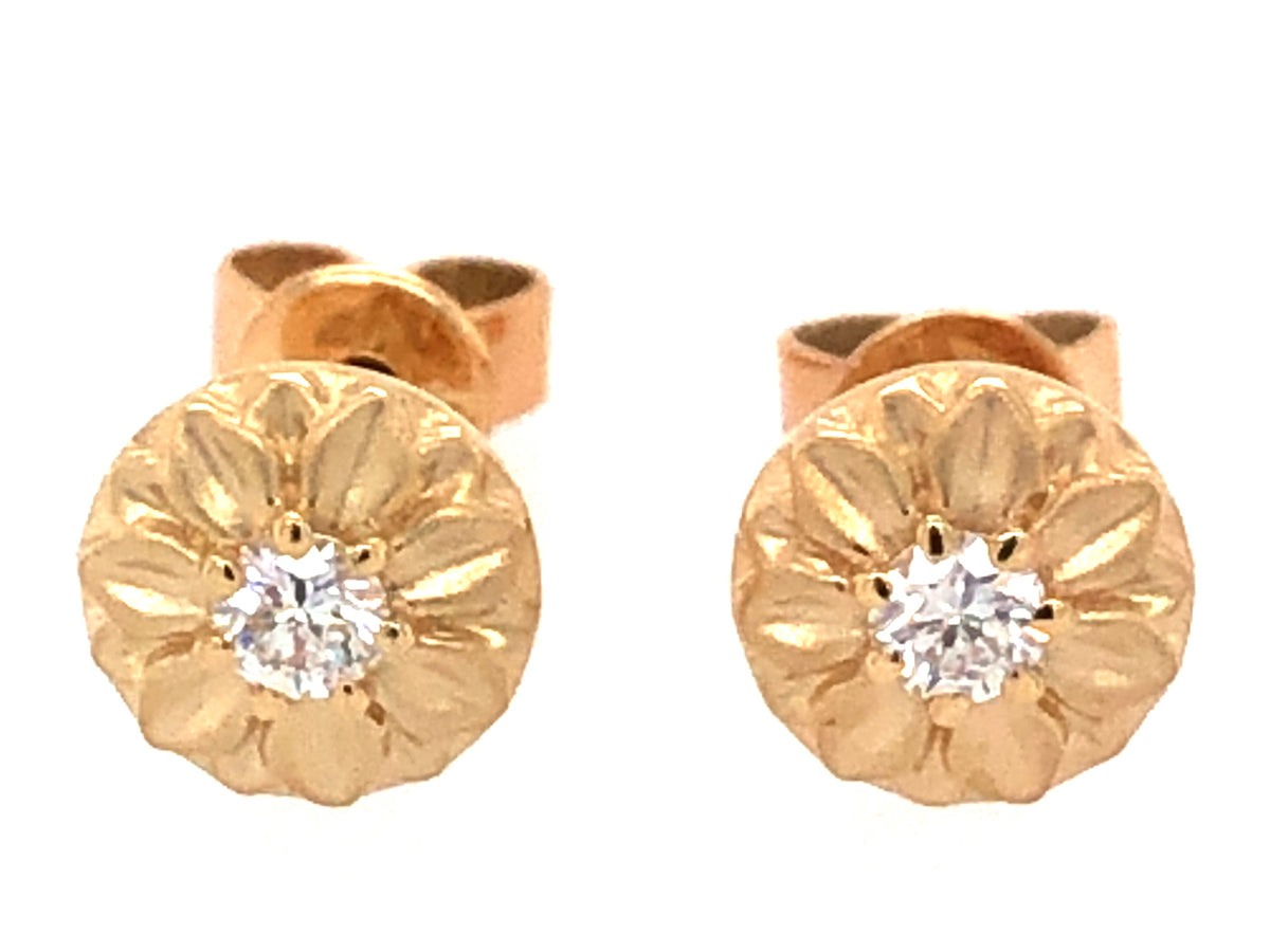 DIAMOND FLOWER STUD EARRING