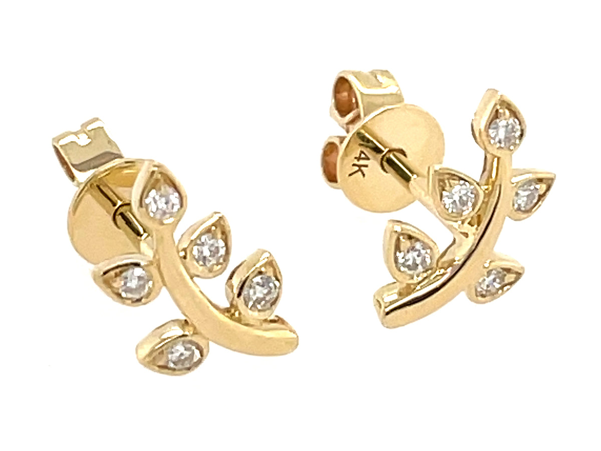DIAMOND LAUREL STUD EARRING