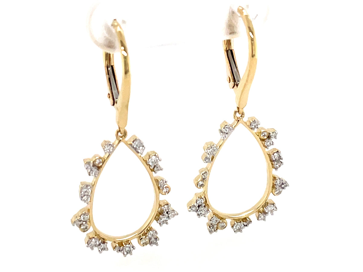 DIAMOND PEAR SHAPE DANGLE EARRING