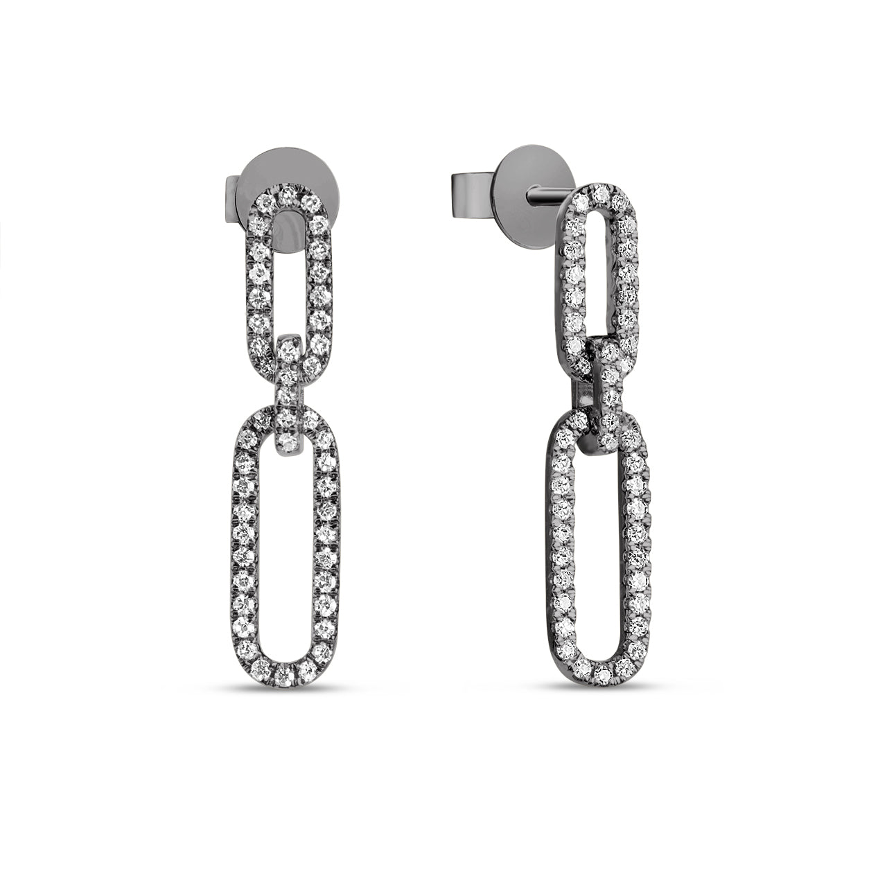 Diamond Paperclip Dangle Earring