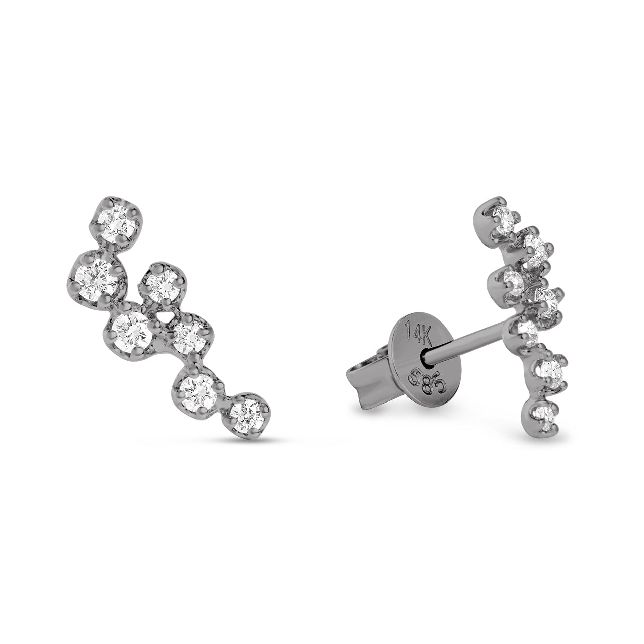 Diamond Cluster Scatter Stud Earring