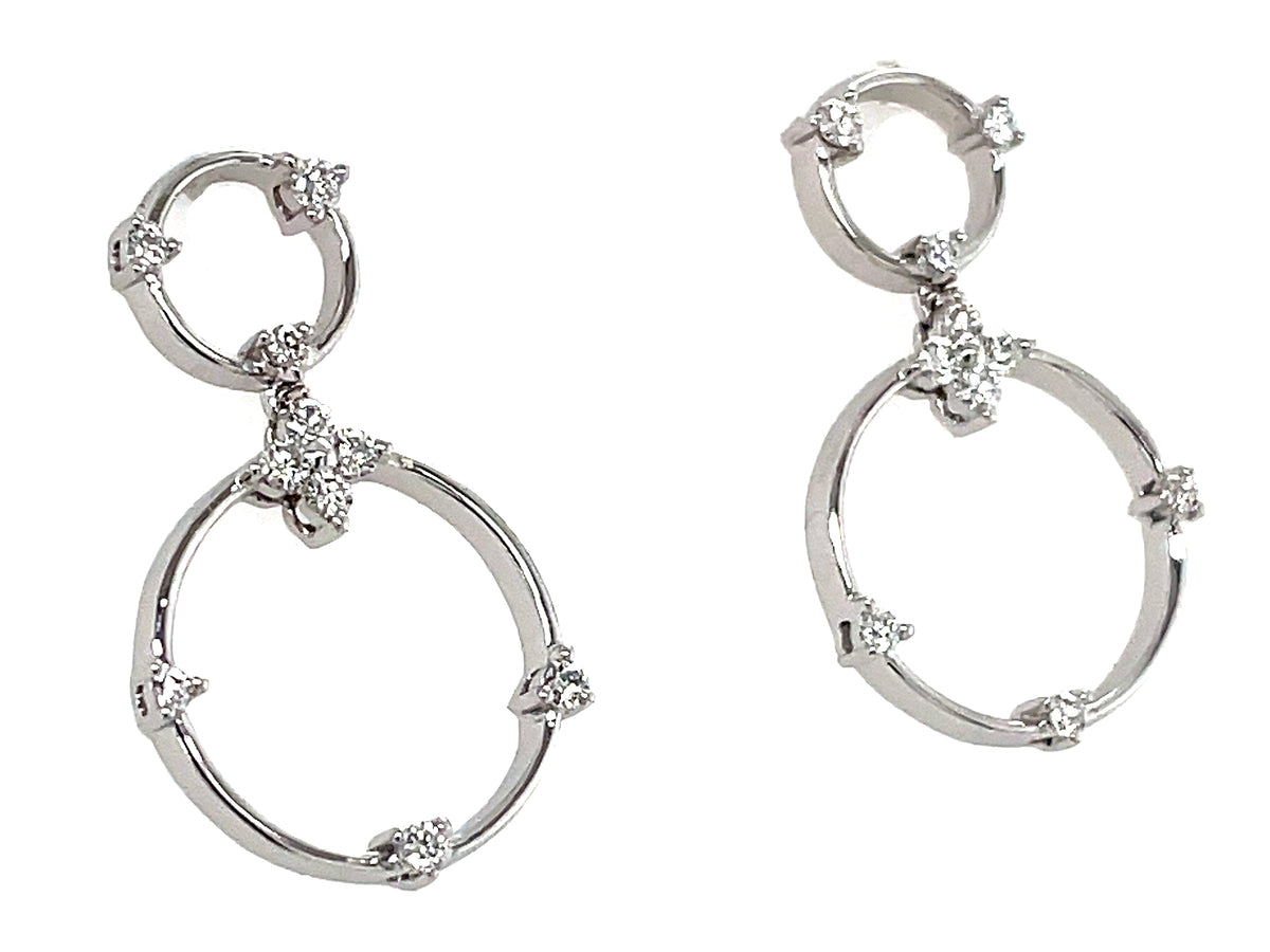 DIAMOND CIRCLE DANGLE EARRING