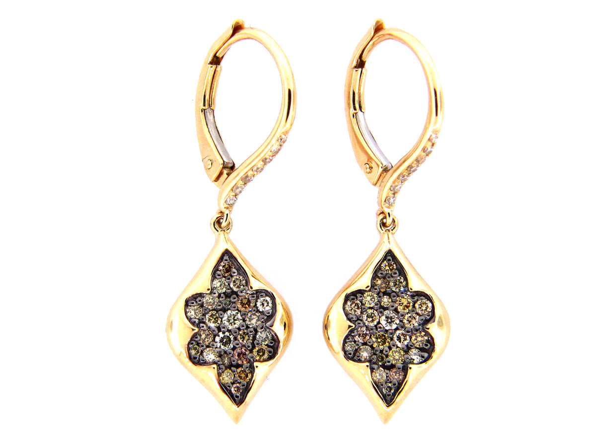 FANCY COLOR DIAMOND EARRING, 14KY (N)