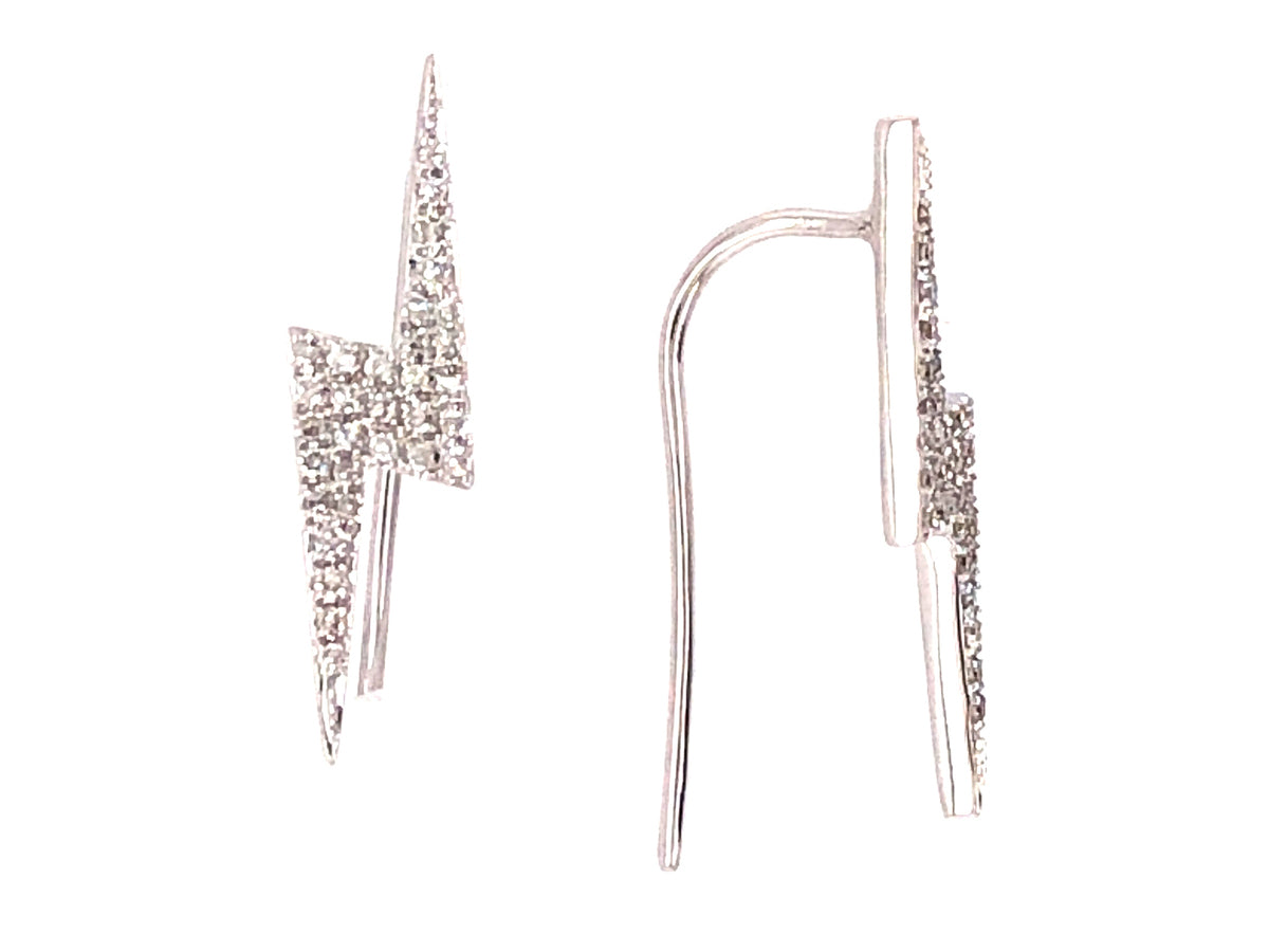 DIAMOND LIGHTNING EARRING, 18KW (N)